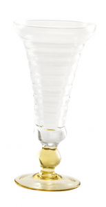 Coppa vetro soffiato trasparente giallo (6pz)