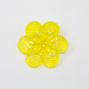 Rosellina a fiore in vetro di Murano colore giallo fatto a mano Ø50 mm con foro centrale