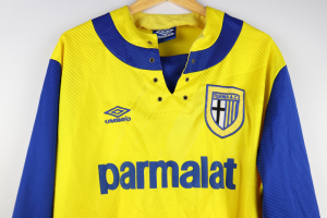 1993-94 Parma Maglia #19 Match Worn Umbro Parmalat XL