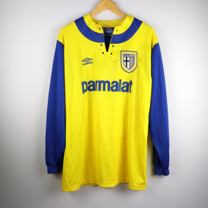 1993-94 Parma Maglia #20 Match Worn Umbro Parmalat XL