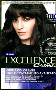 L'Oreal Excellence crema colorante permanente 300 castano scuro naturale