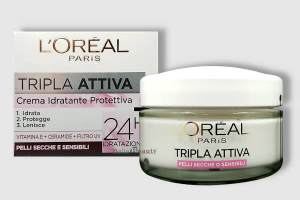 L'Oreal tripla attiva crema idratante multi-protettiva per pelli secche o sensibili