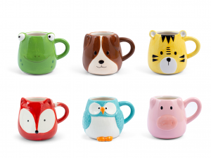 Home Set 6 Mug Animali Assortiti In Ceramica Cc 350