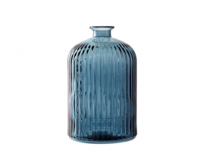 H&H vaso vetro riciclato Daroca blu cm23