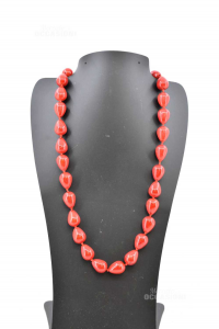 Jewel Necklace Red 60 Cm