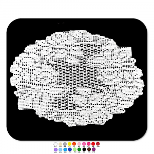 Centrino bianco a filet con rose ad uncinetto 43x32 cm - Crochet by Patty