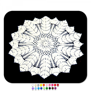 Centrino bianco rotondo ad uncinetto 33 cm - Crochet by Patty