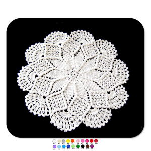 Centrino bianco rotondo ad uncinetto 26 cm con - Crochet by Patty