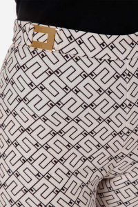 Pantalone Dritto in Crêpe con Stampa Logo