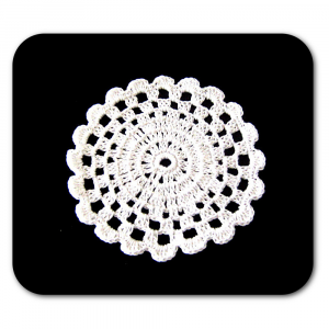 Sottobicchiere bianco ad uncinetto 11 cm - 4 PEZZI - Crochet by Patty