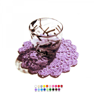Sottobicchiere lilla ad uncinetto 11 cm - 4 PEZZI - Crochet by Patty
