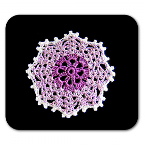 Sottobicchiere bianco, lilla e violetto ad uncinetto 13 cm - 4 PEZZI - Crochet by Patty