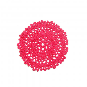 Sottobicchiere fucsia ad uncinetto 13 cm - 4 PEZZI - Crochet by Patty