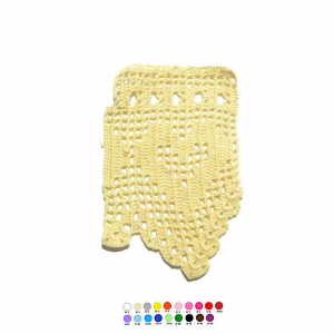 Bordo giallo pallido a filet ad uncinetto alto 13 cm - Crochet by Patty