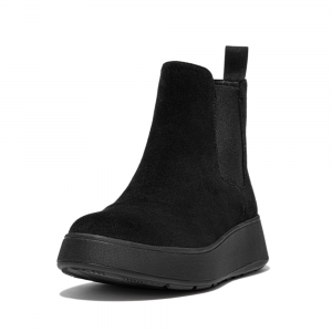 Fitflop - F-MODE SUEDE FLATFORM CHELSEA BOOTS ALL BLACK