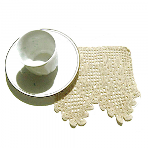 Bordo beige a filet ad uncinetto alto 13 cm - Crochet by Patty
