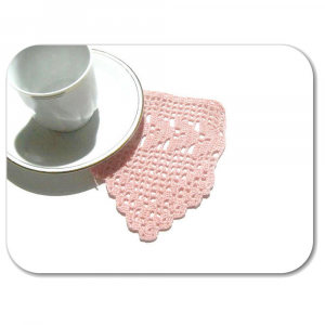 Bordo rosa chiaro a filet ad uncinetto alto 11.5 cm - Crochet by Patty