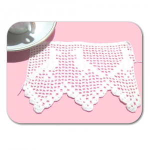 Bordo bianco a filet ad uncinetto alto 9.5  cm - Crochet by Patty
