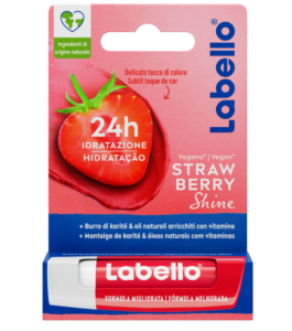 Labello fragola new strawberry shine rosso 24H idratazione con oli naturali 5,5 ML