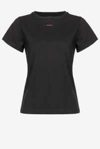 T-shirt Basico nera con micro logo Pinko