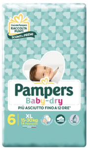 PAMPERS PAMPERS BABYDRY PACCO SINGOLO DOWNCOUNT - TAGLIA 6 XL 14PZ