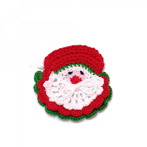 Piccolo Babbo Natale ad uncinetto per applicazioni 8 cm - 5 PEZZI - Crochet by Patty