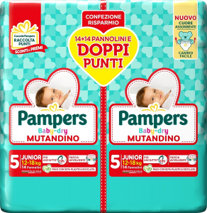PAMPERS BABY DRY MUT 5 DUODWCT JUNIORX28