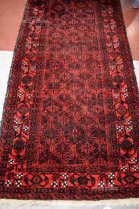 Carpet Red Dark Black Fantasie Geometric 230x110 Cm