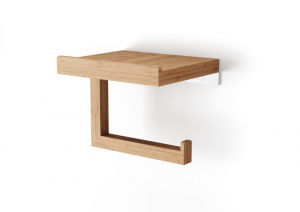 Paper holder with shelf Bamboo Lineabeta