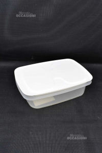 Container In Plastic Tupperware With Lid White 26x18 Cm