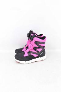 Ankle Boots For Mountain / Après-ski Baby Girl Geoxblack And Pink Size 31 New