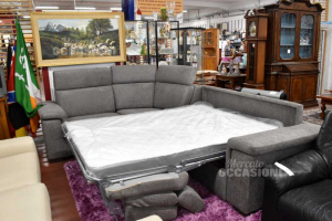 Sofa Bett Neu Eckig In Stoff Farbe Grau Fumo