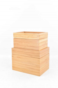 Pair Boxes Wood Modular 20 Cm