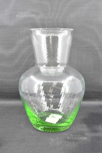 Vase Flower Stand Glass Green H 30 Cm