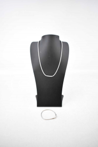 Bracelet And Silver Necklace 925 (12.8 Grammi)