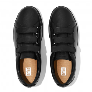 Fitflop - RALLY QUICK STICK FASTENING LEATHER SNEAKERS ALL BLACK