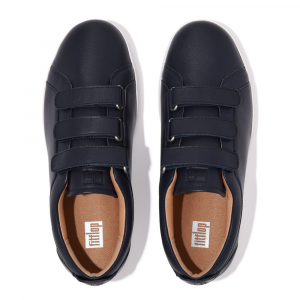 Fitflop - RALLY QUICK STICK FASTENING LEATHER SNEAKERS MIDNIGHT NAVY