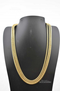 Halskette Modeschmuck Farbe Gold Drei Bänder