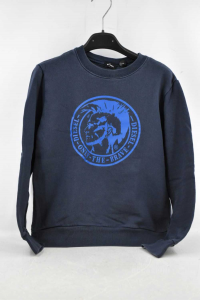 Sweatshirt Boy Diesel 10 Years Blue Dark With Print