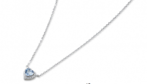 Sovrani collana in argento 925 con ciondolo cuore acquamarina J8354