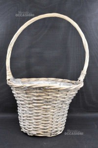 Basket Holder Plants In Wicker With Handle 55x35 Cm
