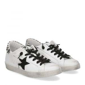 2Star Sneaker low 4028 bianco zebra nero