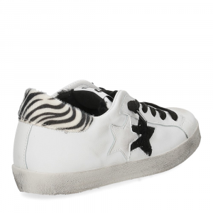 2Star Sneaker low 4028 bianco zebra nero-5