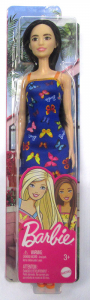Barbie Trendy Vestito Blu con Farfalle e Capelli Neri