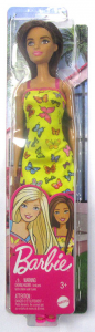 Barbie Trendy Vestito Giallo con Farfalle e Capelli Castani