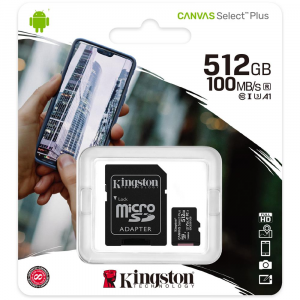 KINGSTON MICRO SD 512GB CLASSE 10 SDCS2/512GB + ADATTATORE SD