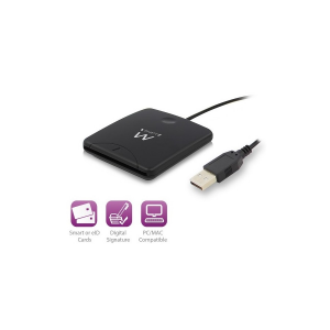 Nilox CEEW1052 - Lettore di SMART card - USB 2.0 - Nero