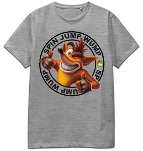 T-Shirt Crash Bandicoot Spin Jump Wump Grey XXL