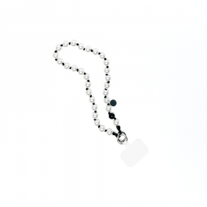 PERLiNO bracciale (50 cm) o collana (120 cm) porta smartphone bianco perla
