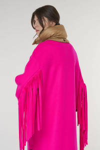 Cappotto camicia oversize fucsia con lana Bazar Deluxe